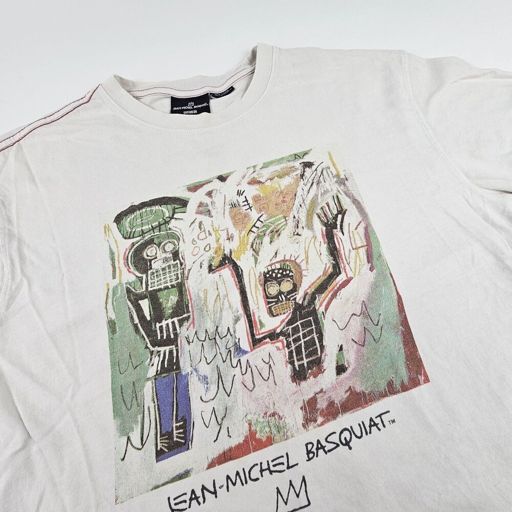 Jean Michel Basquiat Cotton On T Shirt 2XL White Art Graphic Crown Tee